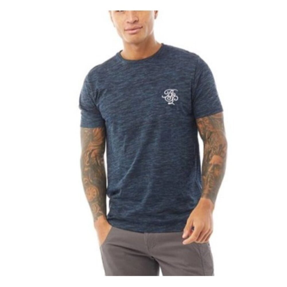 Mens Blue Brave Soul London Short Sleeve Crew Neck T-Shirt Size M